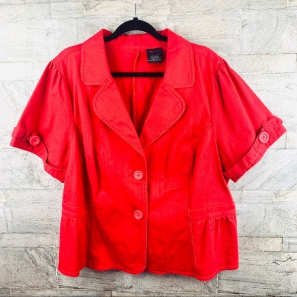 torrid Jackets & Blazers - Torrid Red Denim Jacket Size (3) 3X 22/24